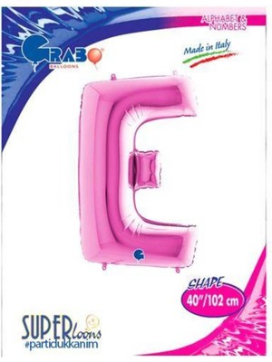 Parti Show E - Harf Folyo Balon Pembe (100 Cm)