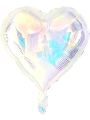 Parti Show Kalp Folyo Balon Şeffaf Renkli (45 Cm)