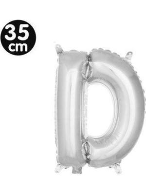 Parti Show D - Harf Folyo Balon Gümüş (35 Cm)