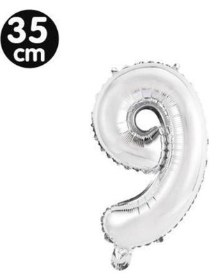 Parti Show 9 Rakam Folyo Balon Gümüş (35 Cm)