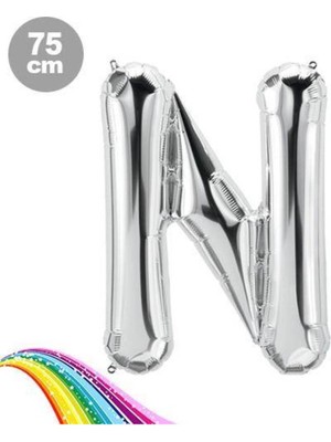 Parti Show N - Harfi Folyo Balon Gümüş (75 Cm)