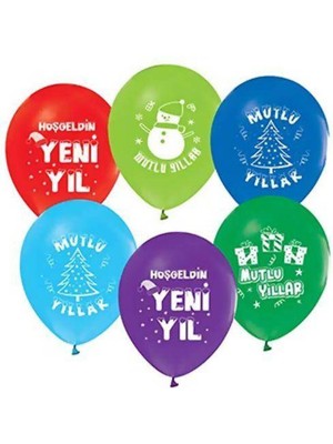 Parti Show Yeni Yıl Baskılı Balon 10 Adet