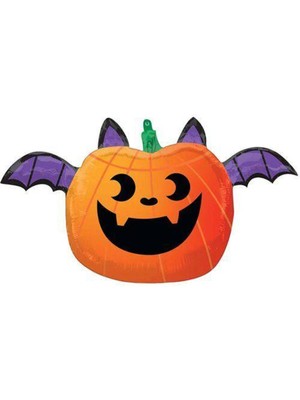 Parti Show Halloween Balkabağı Yarasa Folyo Balon 84*53 cm