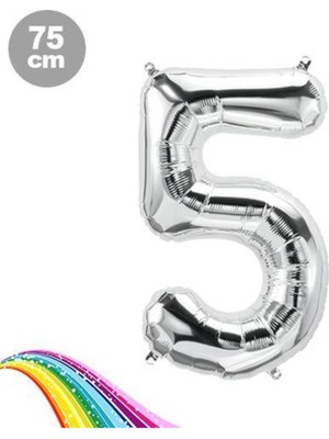 Parti Show 5 Sayı Folyo Balon Gümüş (75 Cm)