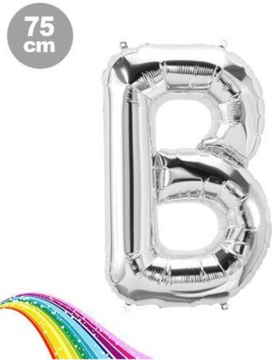 Parti Show B - Harfi Folyo Balon Gümüş (75 Cm)