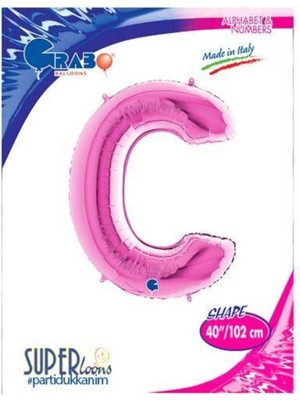 Parti Show C Harf Folyo Balon Pembe (100 Cm)