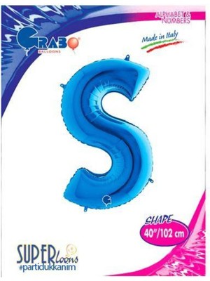 Parti Show S - Harf Folyo Balon Mavi (100 Cm)