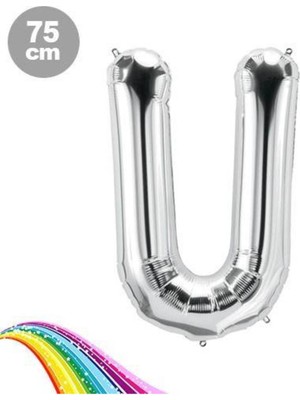 Parti Show U - Harfi Folyo Balon Gümüş (75 Cm)