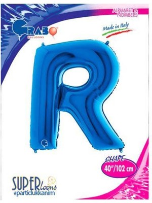Parti Show R - Harf Folyo Balon Mavi (100 Cm)
