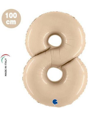 Parti Show 8 Rakam Folyo Balon Satin Krem (100X70 Cm)