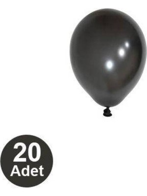 Parti Show 5 Inch Mini Siyah Metalik Balon 20 Adet