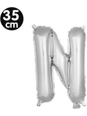 Parti Show N - Harf Folyo Balon Gümüş (35 Cm)