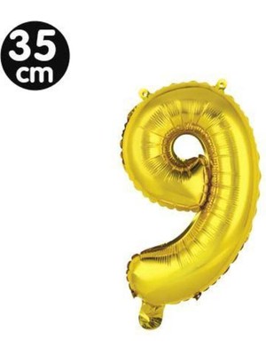Parti Show 9 Rakam Folyo Balon Gold (35 Cm)