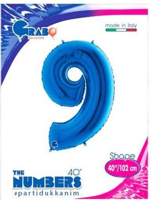 Parti Show 9 Rakam Folyo Balon Mavi (100X70 Cm)