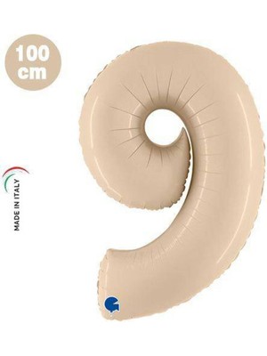 Parti Show 9 Rakam Folyo Balon Satin Krem (100X70 Cm)
