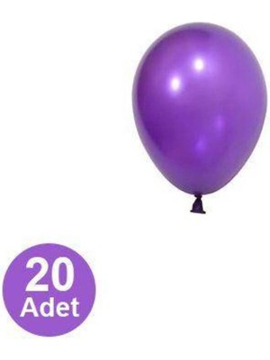 Parti Show 5 Inch Mini Mor Metalik Balon 20 Adet