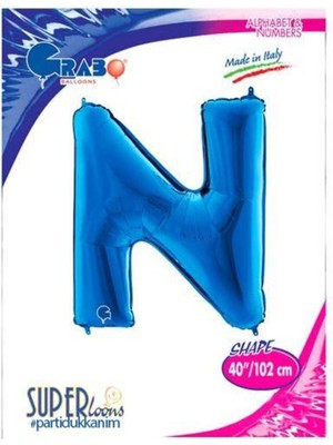 Parti Show N - Harf Folyo Balon Mavi (100 Cm)