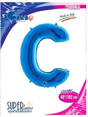 Parti Show C - Harf Folyo Balon Mavi (100 Cm)