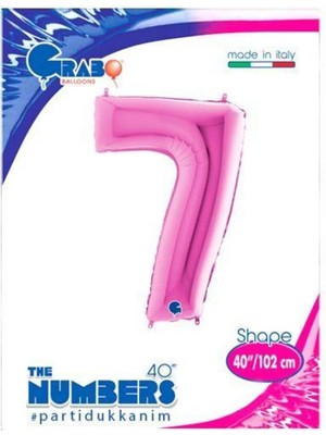 Parti Show 7 Rakam Folyo Balon Pembe (100 Cm)