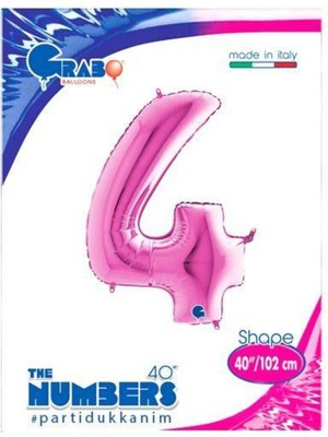 Parti Show 4 Rakam Folyo Balon Pembe (100 Cm)