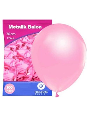 Parti Show Pembe Balon Metalik 100 Adet