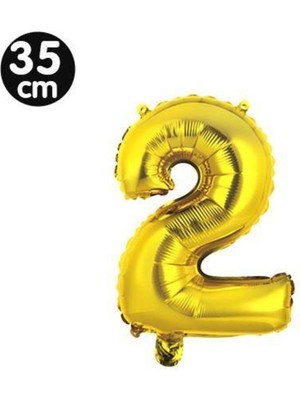 Parti Show 2 Rakam Folyo Balon Gold (35 Cm)