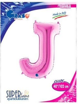 Parti Show J - Harf Folyo Balon Pembe (100 Cm)