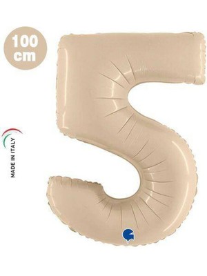 Parti Show 5 Rakam Folyo Balon Satin Krem (100X70 Cm)
