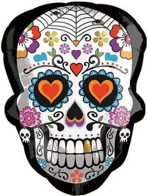 Parti Show Halloween Şeker Kafatası Folyo Balon 60*48 cm