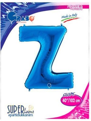 Parti Show Z - Harf Folyo Balon Mavi (100 Cm)