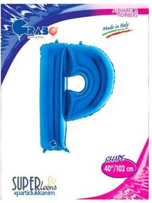 Parti Show P - Harf Folyo Balon Mavi (100 Cm)