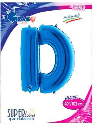 Parti Show D - Harf Folyo Balon Mavi (100 Cm)