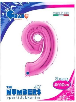 Parti Show 9 Rakam Folyo Balon Pembe (100 Cm)