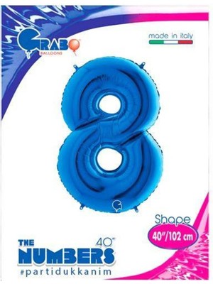 Parti Show 8 Rakam Folyo Balon Mavi (100X70 Cm)