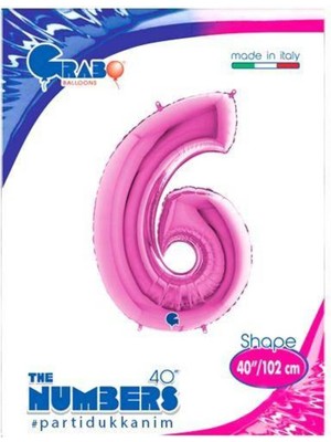 Parti Show 6 Rakam Folyo Balon Pembe (100 Cm)