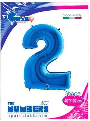 Parti Show 2 Rakam Folyo Balon Mavi (100X70 Cm)