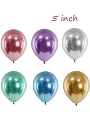 Parti Show 5 Inch Mini Karışık Krom Balon 10 Adet