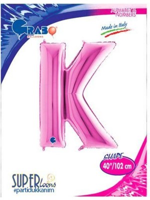 Parti Show K - Harf Folyo Balon Pembe (100 Cm)