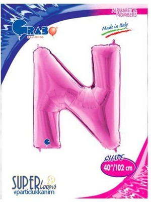 Parti Show N - Harf Folyo Balon Pembe (100 Cm)