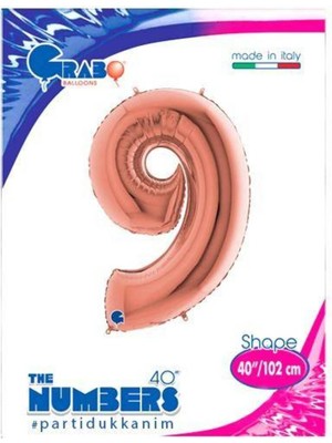 Parti Show 9 Rakam Folyo Balon Rose Gold (100X70 Cm)