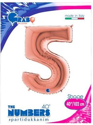 Parti Show 5 Rakam Folyo Balon Rose Gold (100X70 Cm)