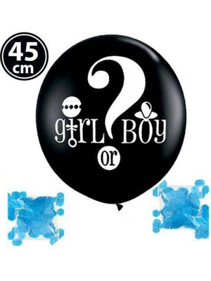 Parti Show Cinsiyet Balonu Soru Işareti Mavi 90 cm