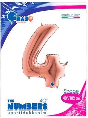 Parti Show 4 Rakam Folyo Balon Rose Gold (100X70 Cm)