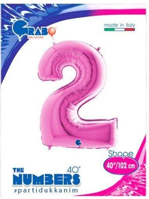 Parti Show 2 Rakam Folyo Balon Pembe (100 Cm)