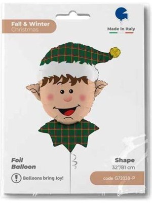 Parti Show Tartan Elf Kafa Folyo Balon 81 cm