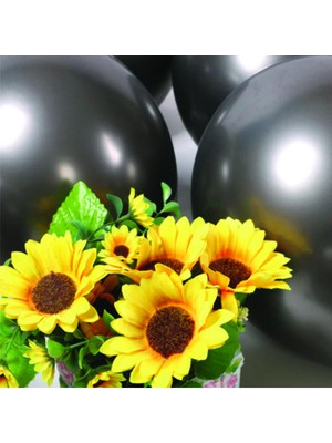 Parti Show Siyah Krom Balon 5 Adet (30 Cm)