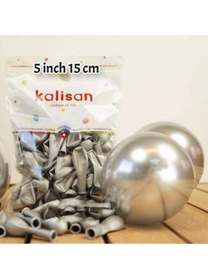 Parti Show 5 Inch Mini Gümüş Krom Balon 10 Adet