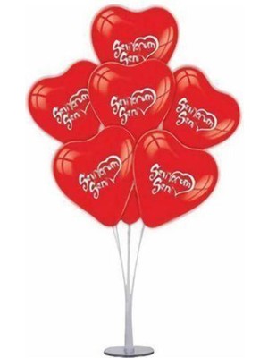 Parti Show Seni Seviyorum Kalpli Balon Standı