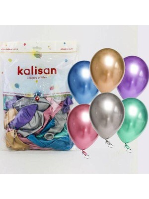 Parti Show Karışık Renkli Krom Balon 50 Adet (30 Cm)