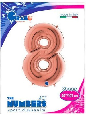 Parti Show 8 Rakam Folyo Balon Rose Gold (100X70 Cm)
